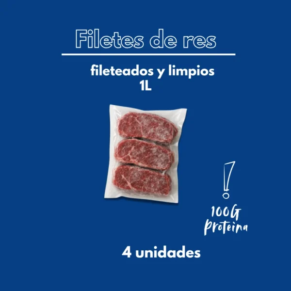 Filetes de res congelados