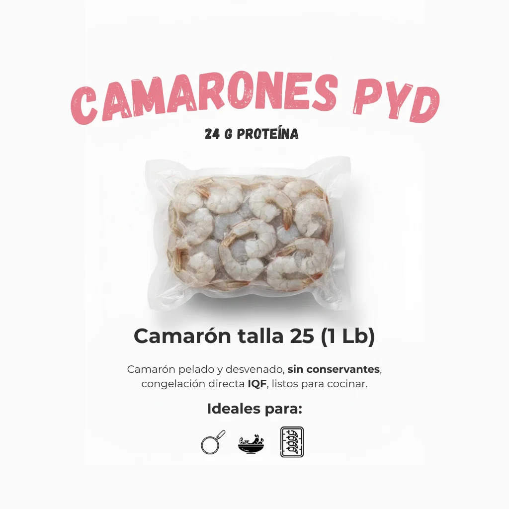 camaron desvenado y pelado iqf